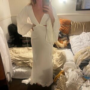 Flowy, Bell Sleeve Wedding Gown